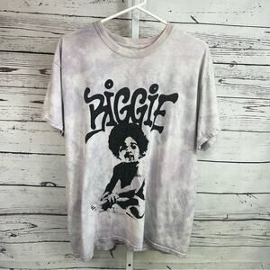Tie-Dye Graphic Tee with Notorious B.I.G. Biggie Design Large